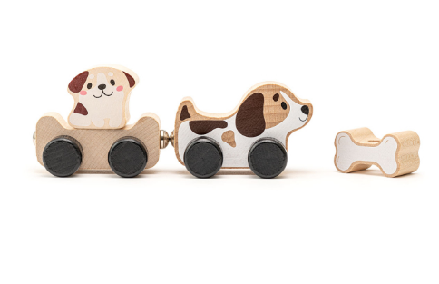 Дерев&rsquo;яна іграшка "Кмітливі цуценята"/Wooden toy "Clever Puppies" фото
