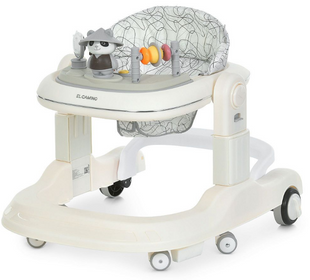 Ходунки ME 1200 URSA White 2в1 муз., пушер, колеса 6шт, світло, на батарейці,білий фото