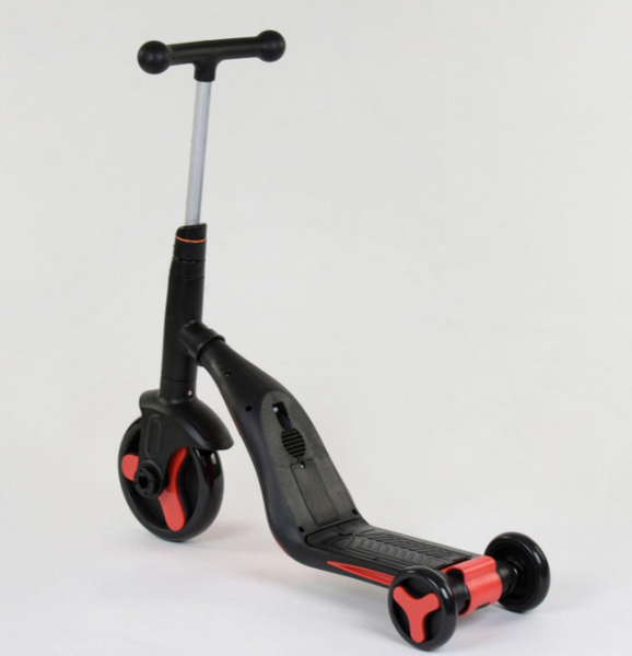 Самокат 3в1 JT 28288  Best Scooter, самокат-велобіг-велосипед, ЧЕРВОНИЙ, світло фото