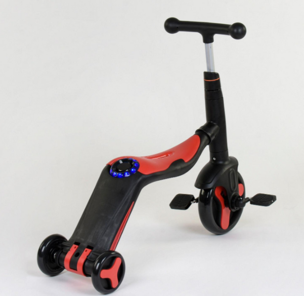 Самокат 3в1 JT 28288  Best Scooter, самокат-велобіг-велосипед, ЧЕРВОНИЙ, світло фото
