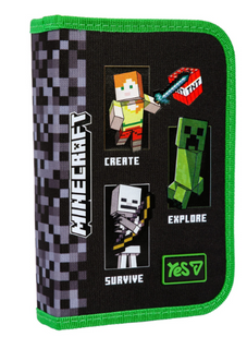 Пенал твердий Yes одинарний з клапаном HP-03 Minecraft Reality фото