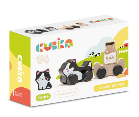 Дерев&rsquo;яна іграшка "Веселі кошенята"/Wooden toy "Clever Кitties" фото