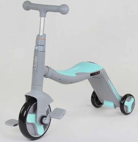 Самокат 3в1 JT 10181 (1) Best Scooter, самокат-велобіг-велосипед, світло, 8 мелодій, колеса PU, пере JT 10181 фото