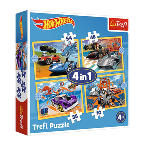 Trefl Пазли "4in1 (35, 48, 54, 70)" Hot Wheels Транспортні засоби фото