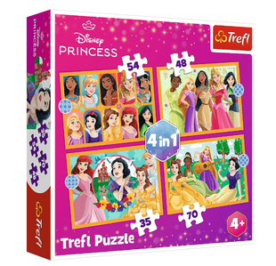 Trefl Пазли "4in1 (35, 48, 54, 70)" Princess Казкові історії фото