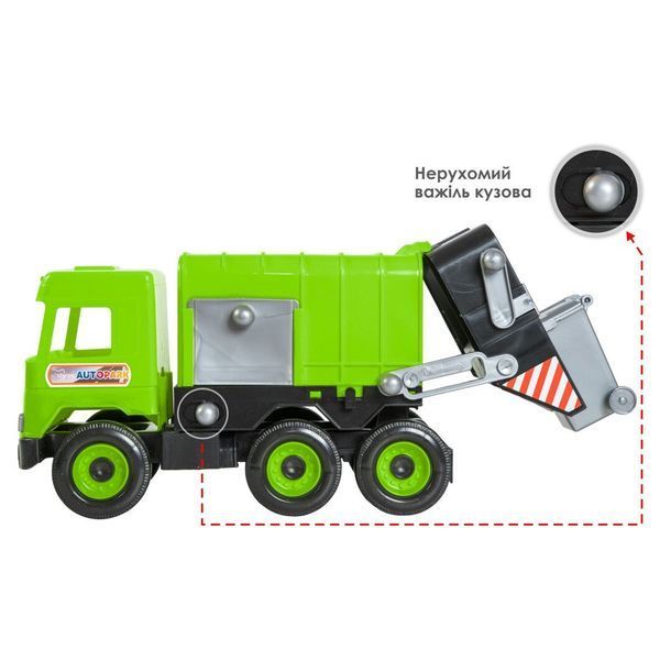 Авто "Middle truck" сміттєвоз (св. зелений) в коробці фото