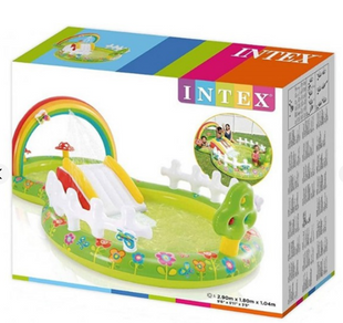 Ігровий центр INTEX "Мій сад" з фонтаном, надувними іграшками та гіркою 57154 р.290*180*104см фото